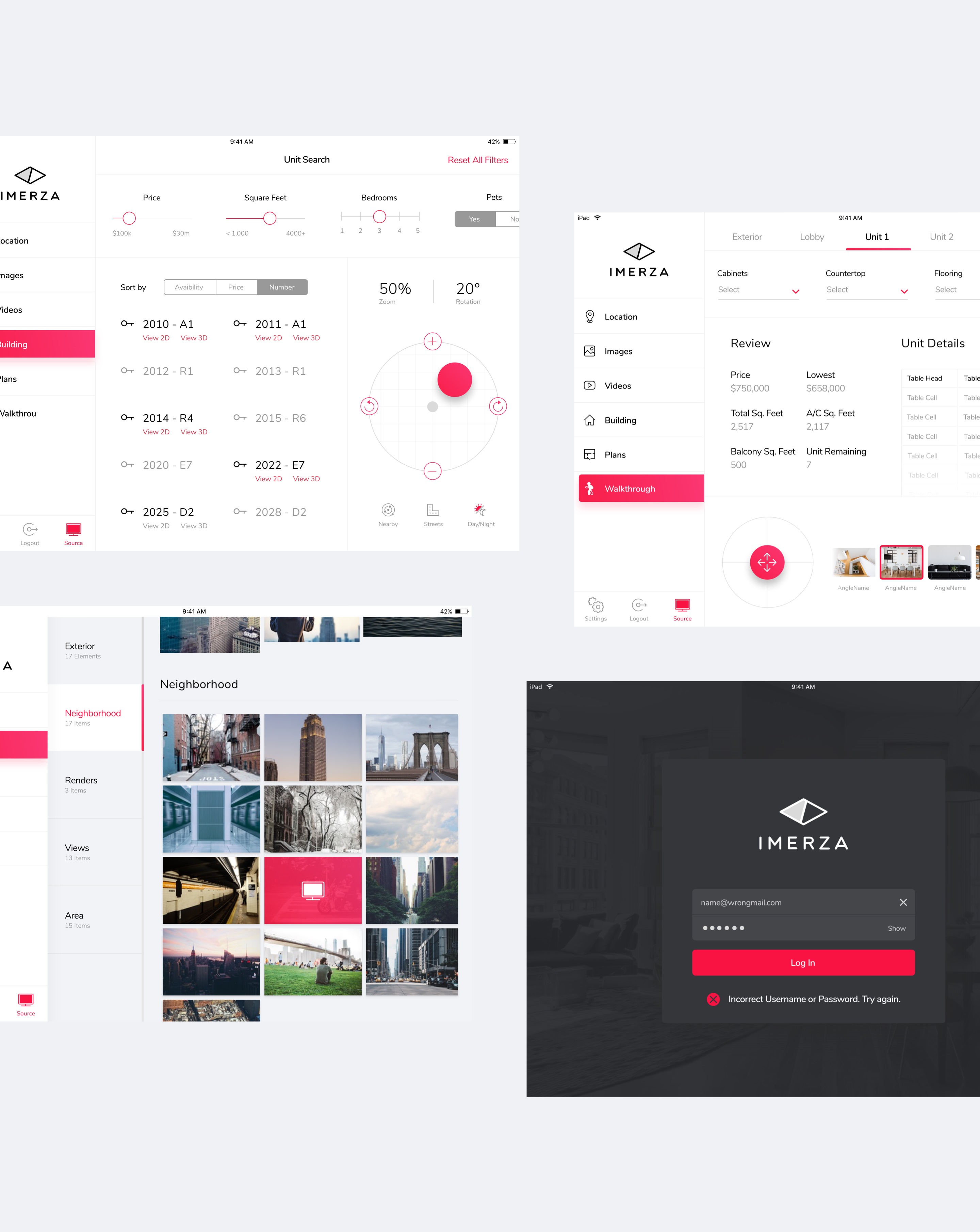 Imerza App Screens Imerza App Screens